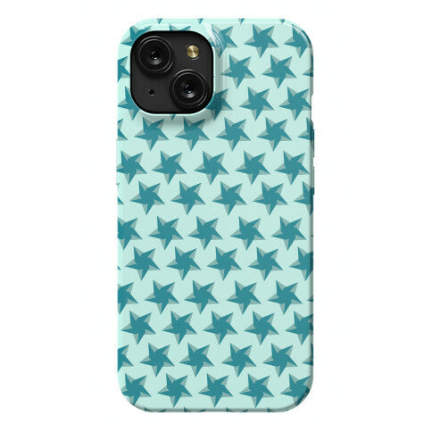 Teal Star Pattern Phone Case